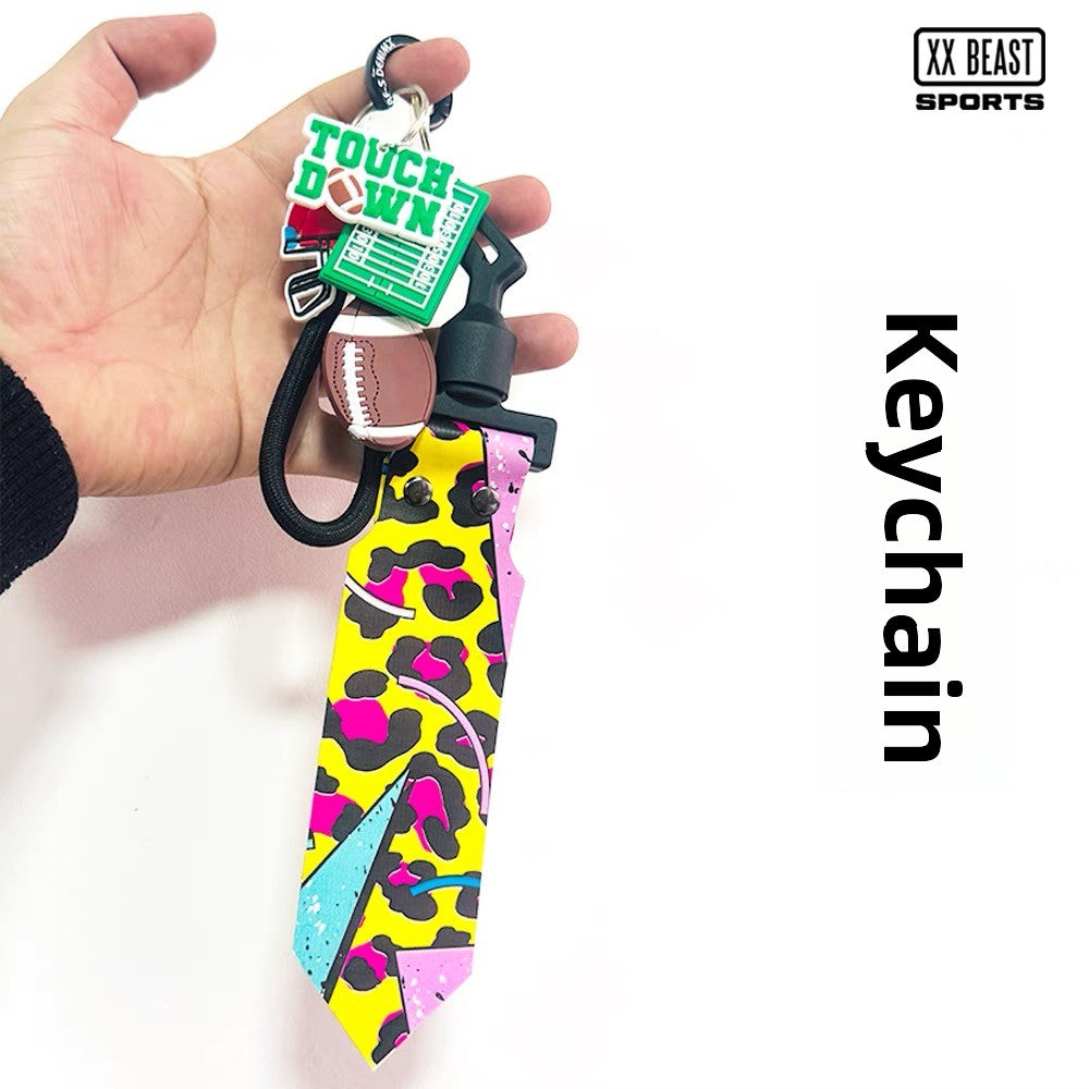 Flag football Keychain Football Keychain Men's/Women's Sports Keychain Gift