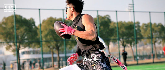 XXBEAST Pink Diamond Theme American Football Gloves