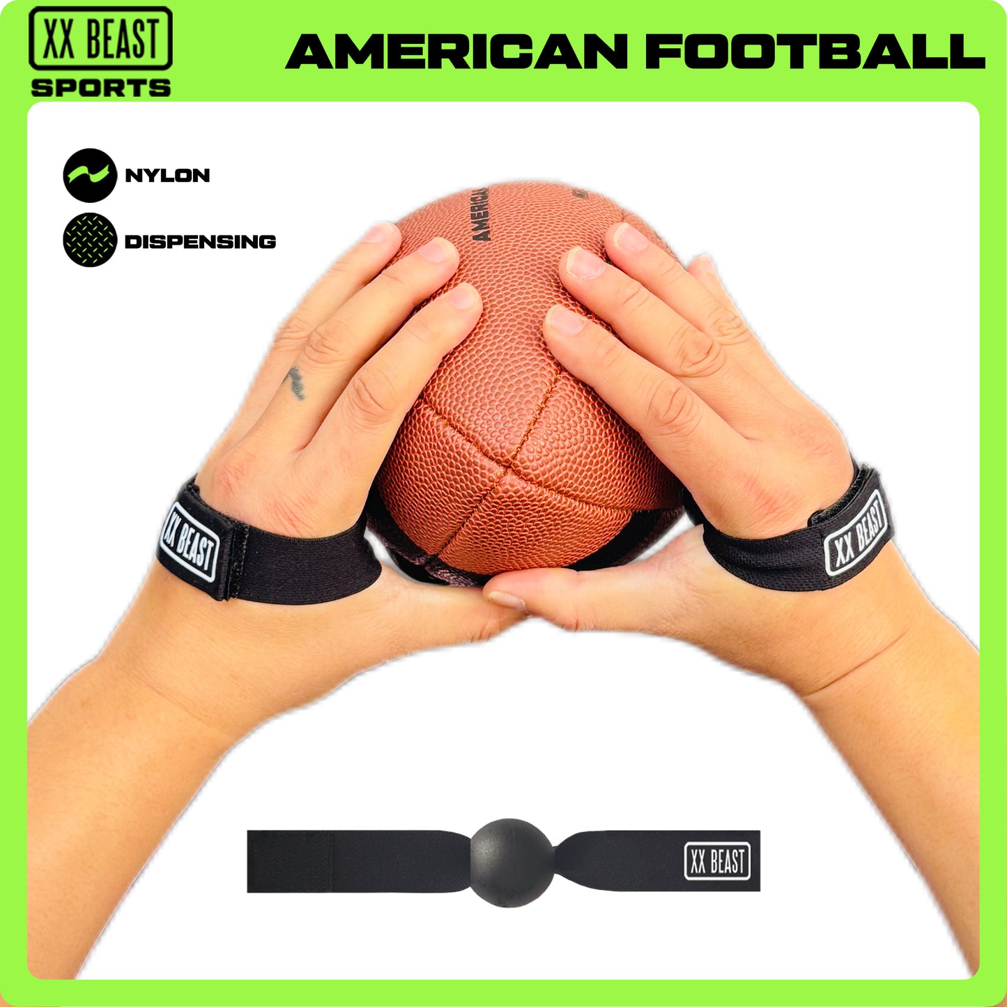 XXBEAST 2PCS American Flag Football Receiving strap