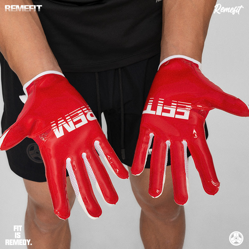 XXBEAST Red Football Gloves - Adult and Youth Sizes