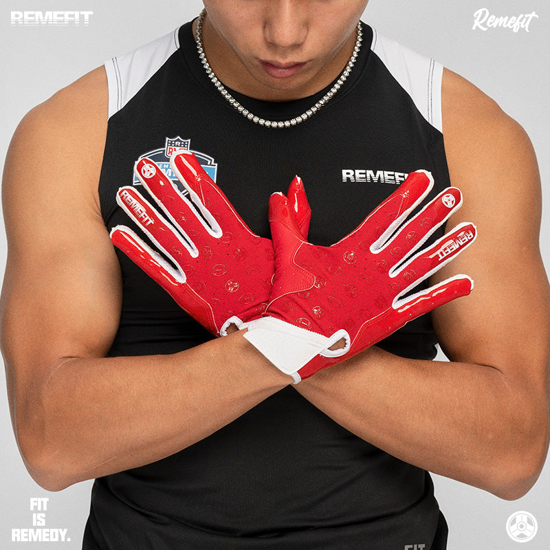 XXBEAST Red Football Gloves - Adult and Youth Sizes