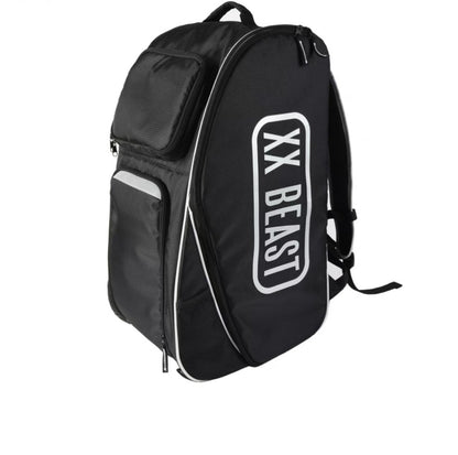 XX Beast Sports Backpack forFlag football, Large Athletic Equipment Bag, Black with White Logo, 24x13.3x12.6 inches