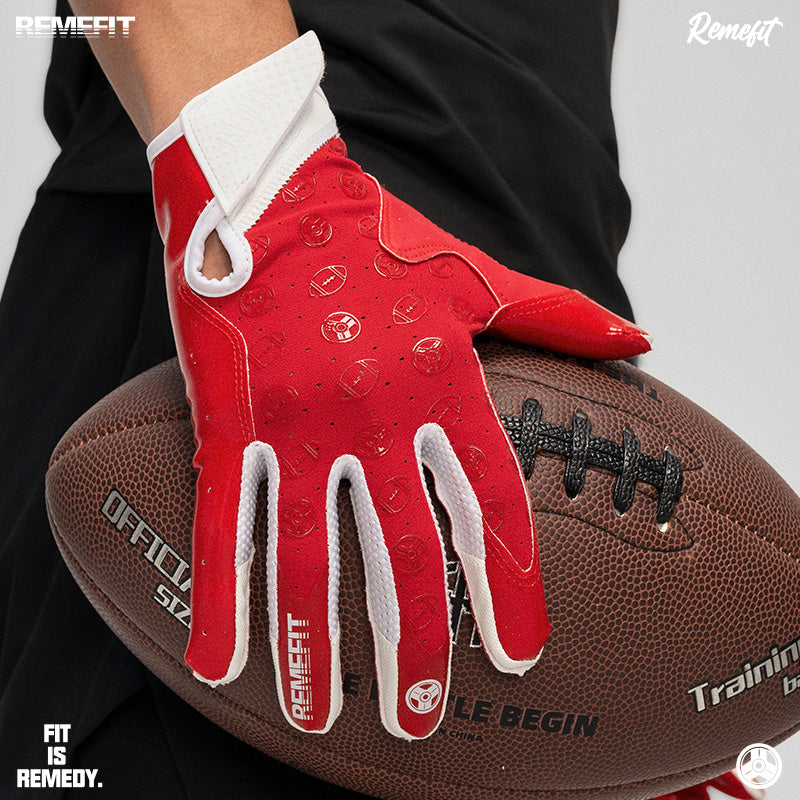 XXBEAST Red Football Gloves - Adult and Youth Sizes