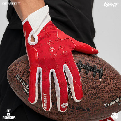 XXBEAST Red Football Gloves - Adult and Youth Sizes