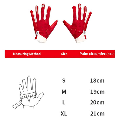 XXBEAST Red Football Gloves - Adult and Youth Sizes
