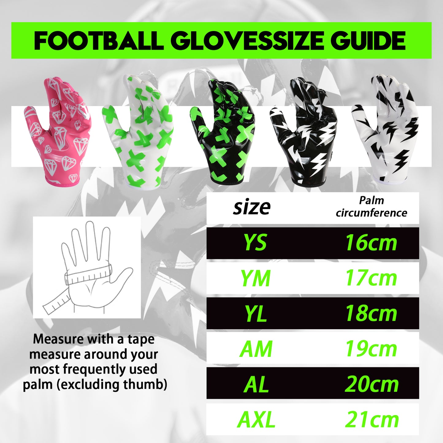 XXBEAST Lightning Black American Football Gloves