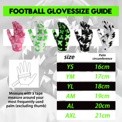 XXBEAST Lightning Black American Football Gloves